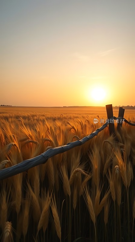 金色麦田日落时分
