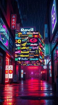 霓虹灯下的繁华街道