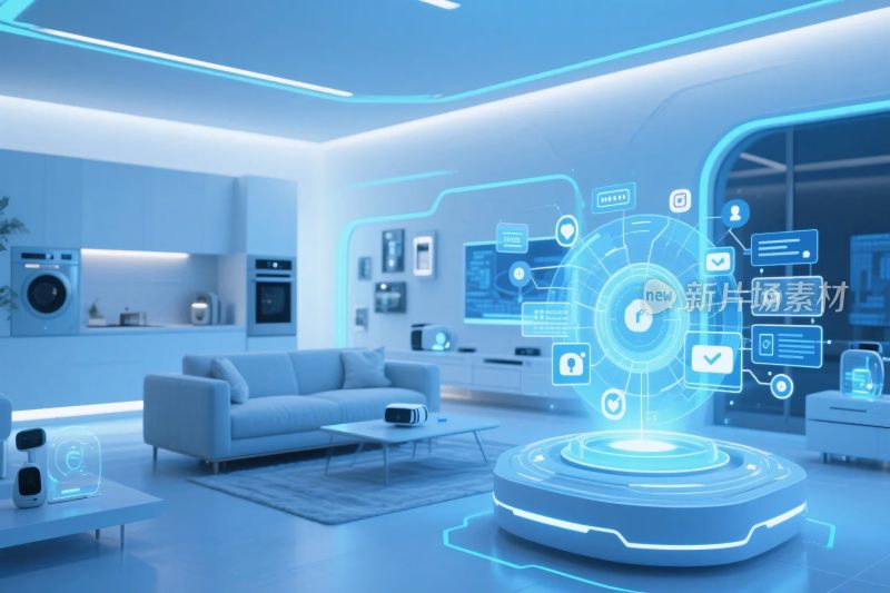 未来智能客厅全息界面