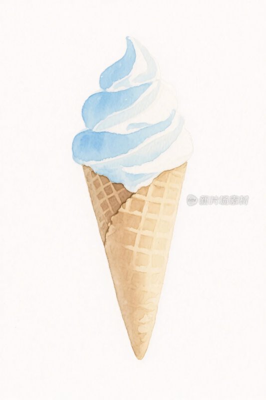 手绘冰淇淋甜筒