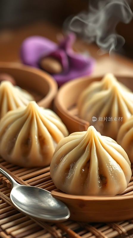 蒸笼里的美味包子