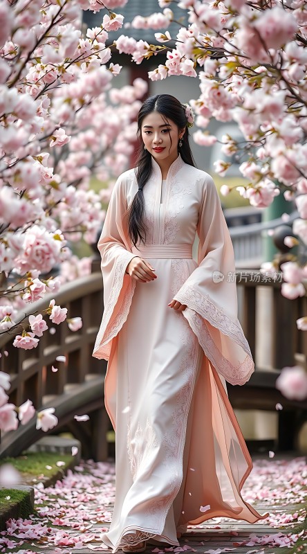 粉樱轻舞汉服佳人