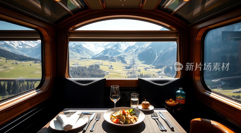 列车上的精致午餐享受美景与美食