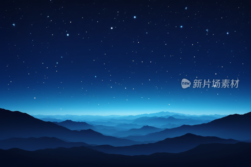 星空夜空群山繁星高清背景纹理图片