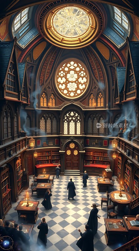 神秘图书馆里的魔法世界