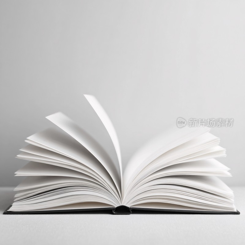 翻开的白色书籍画面