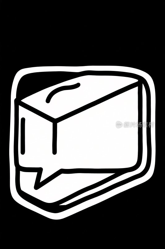 黑白箱形插画图标