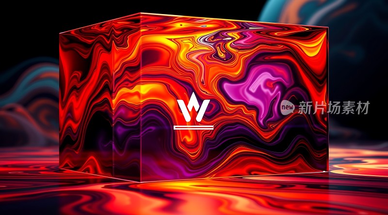 新片场素材炫彩立方体