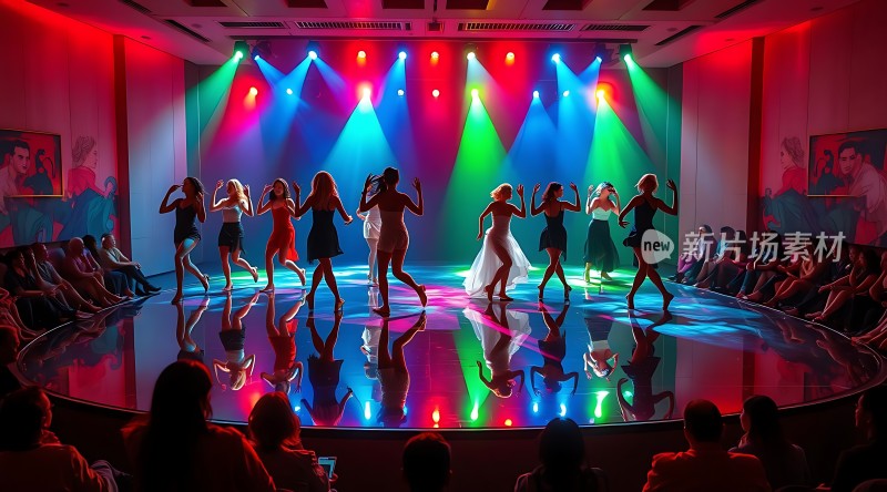 舞台灯光下的精彩舞蹈表演
