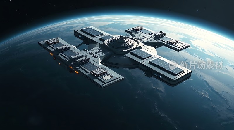 太空飞船环绕地球飞行