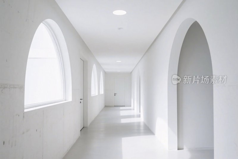 简约白色室内走廊
