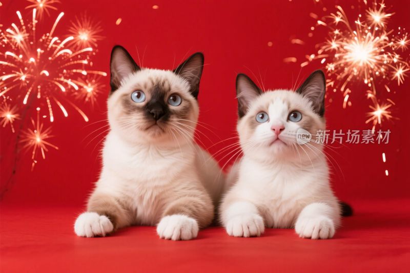 暹罗猫与烟花