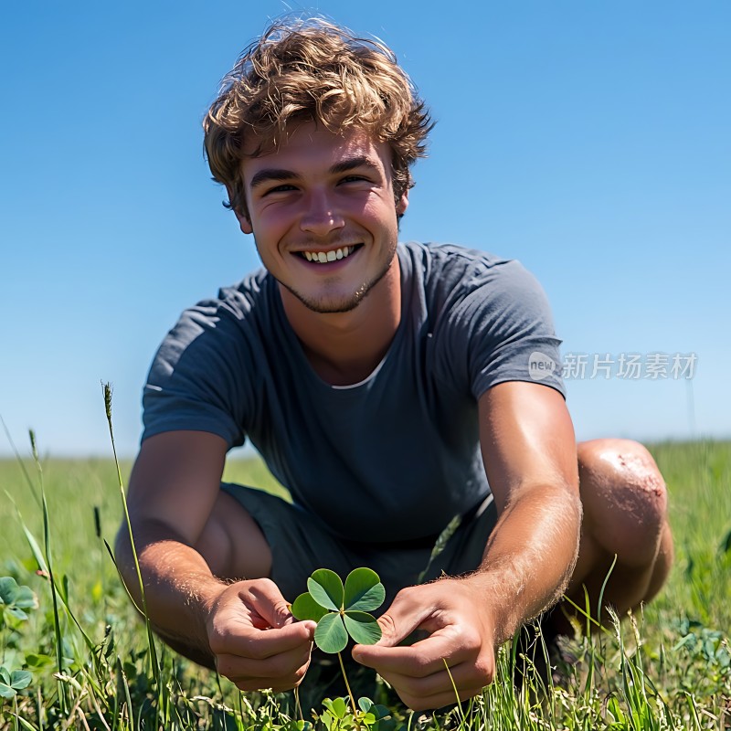 阳光下的幸运四叶草