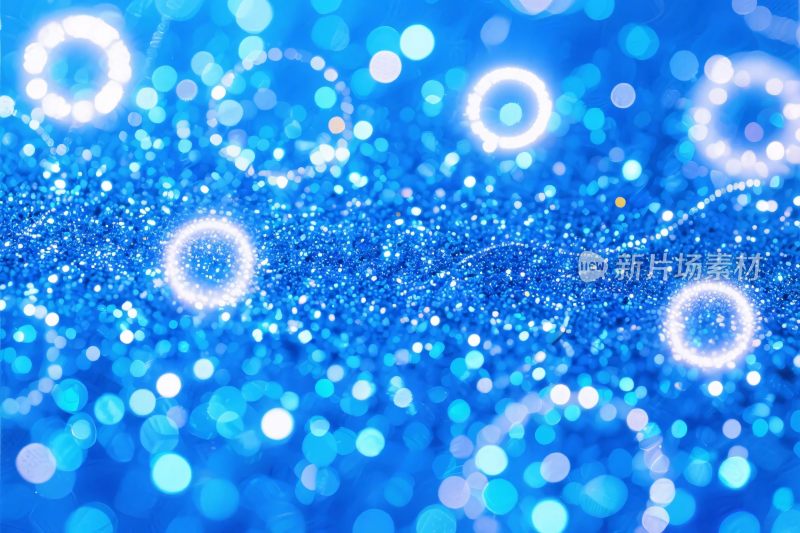 蓝色梦幻光斑光圈背景