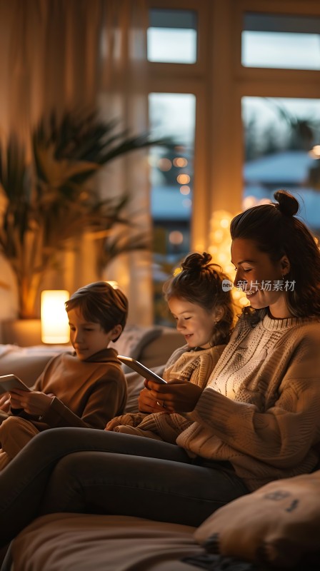 温馨家庭时刻母女共度美好时光