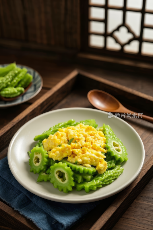 苦瓜炒蛋中国传统经典美食中式家常美味食物