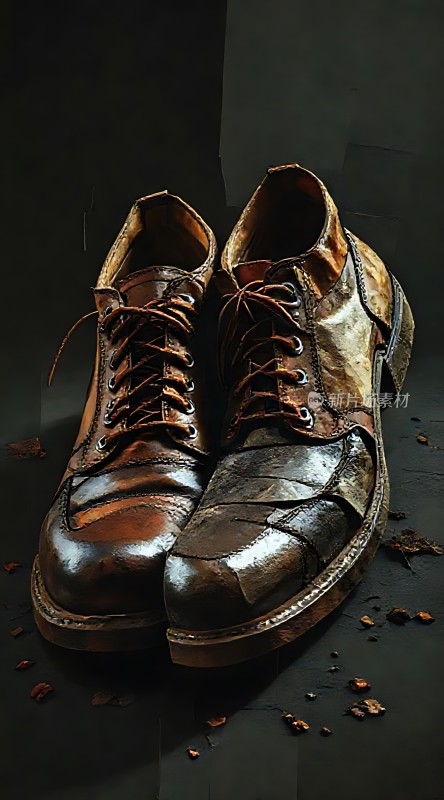 磨损的皮鞋