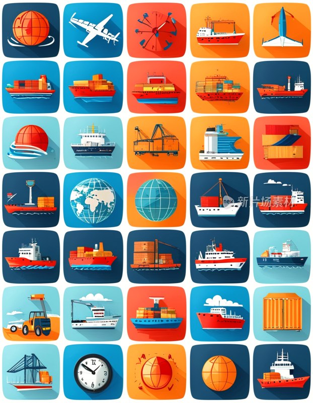 全球物流矢量图标