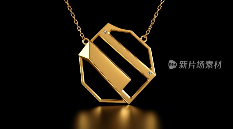 黄金项链闪耀钻石时尚配饰