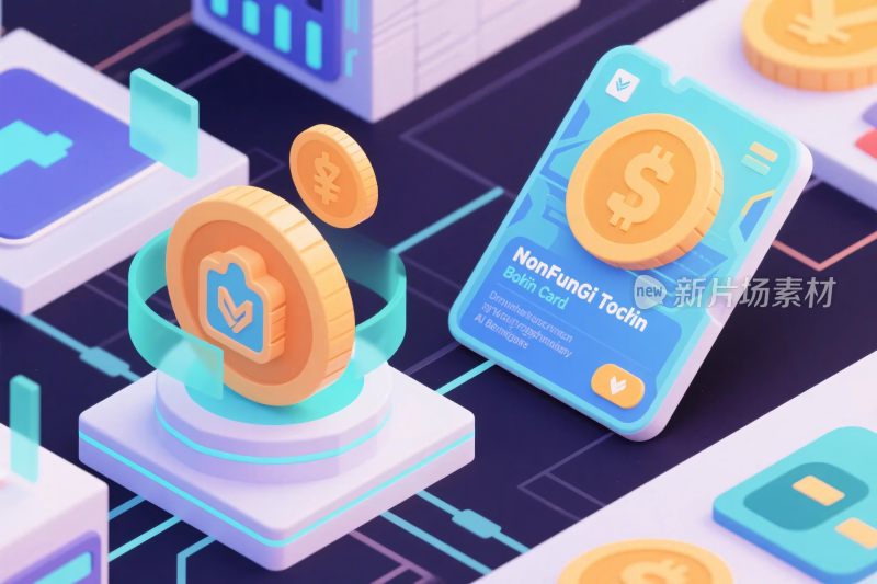 金融科技虚拟货币插画