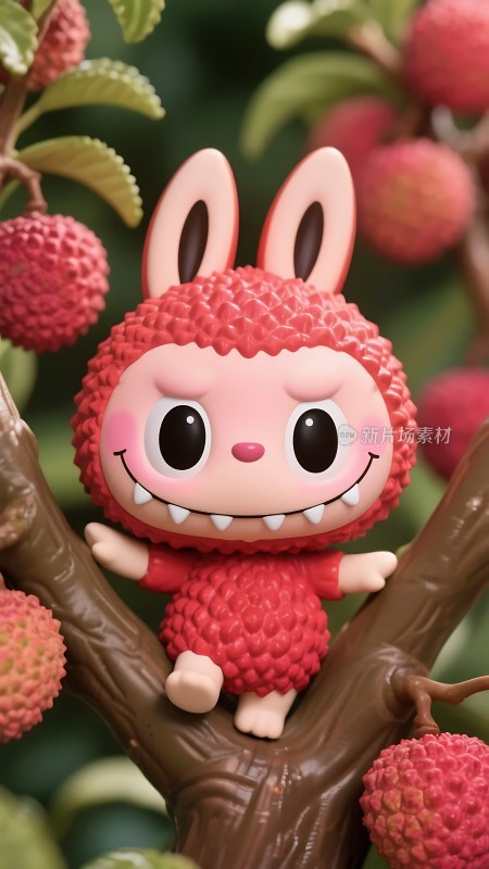 荔枝树上的可爱小兔子
