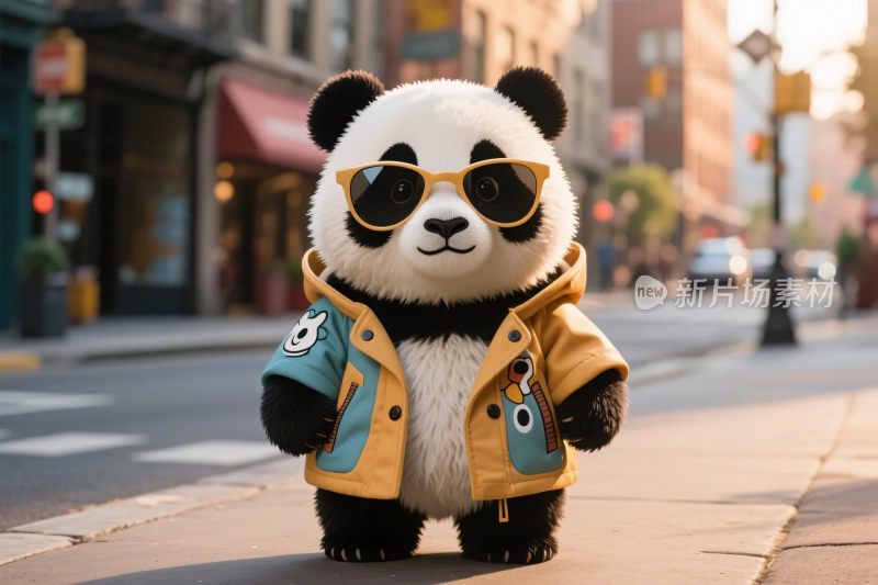 街头时尚熊猫形象