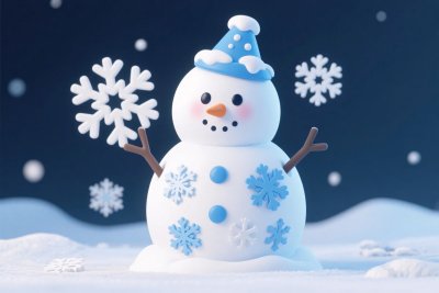 卡通雪人冬季插画 卡通雪人冬季插画