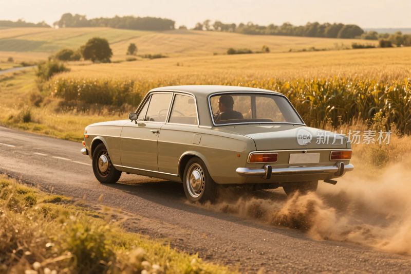 复古汽车乡村行驶