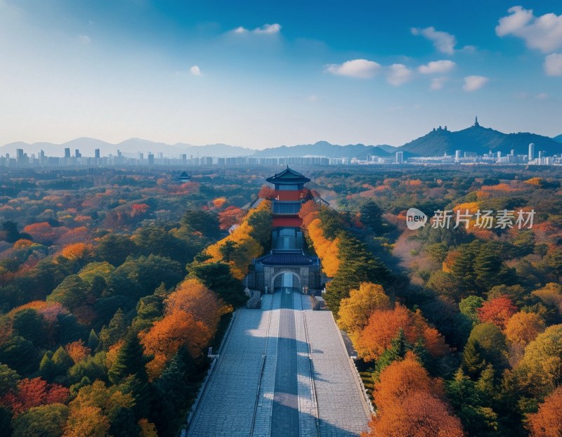 秋日南京明孝陵航拍