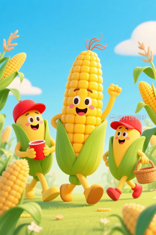 卡通玉米拟人角色
