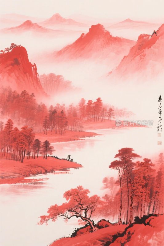 水墨山水国画风景