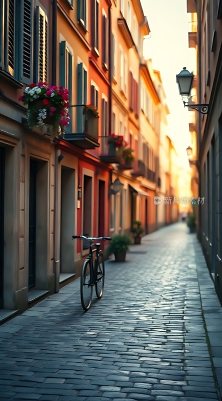 阳光下的老街风情