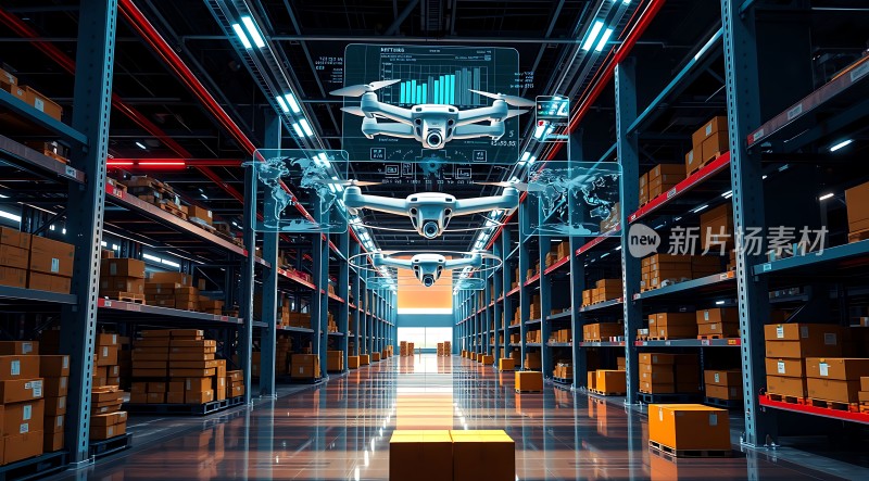 智能仓库无人机高效作业