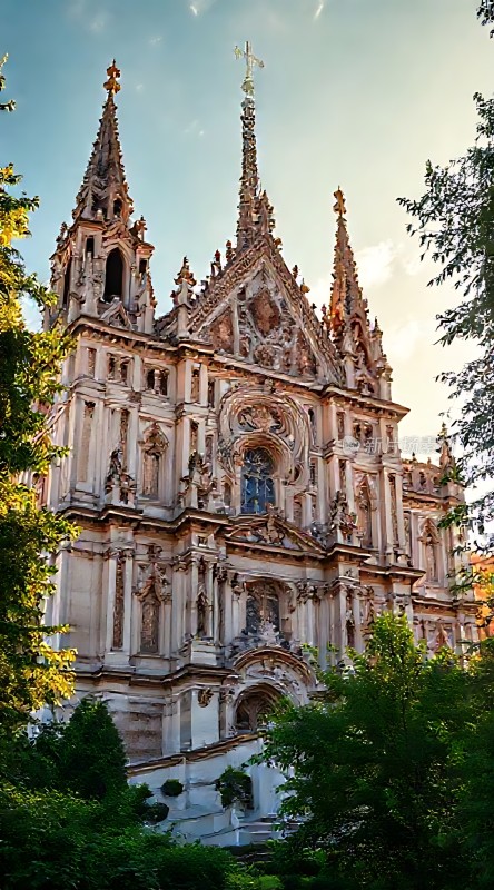 阳光下的宏伟教堂