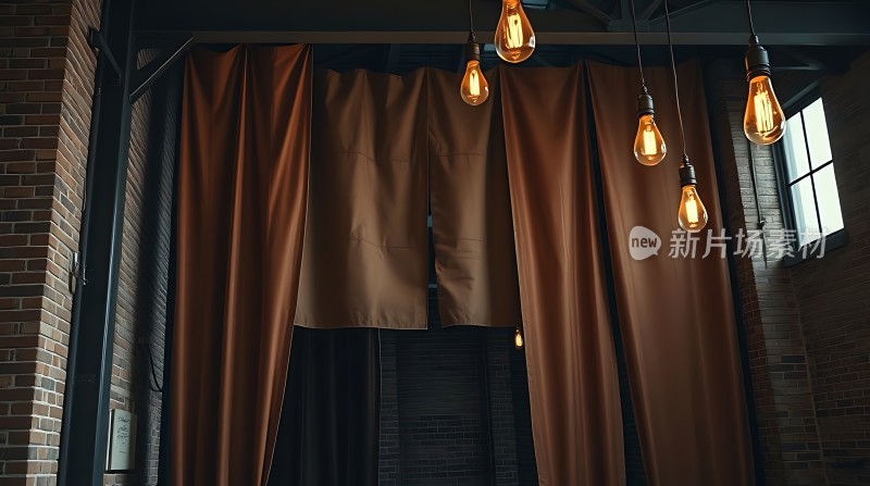 复古砖墙与暖光吊灯的温馨角落
