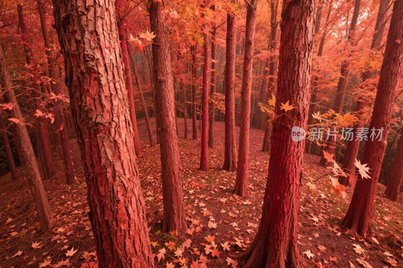 秋季森林红叶景观