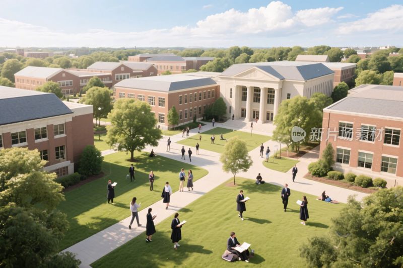 校园鸟瞰效果图