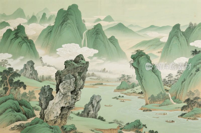 传统山水风景画