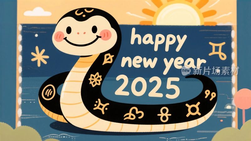 新年生肖蛇插画