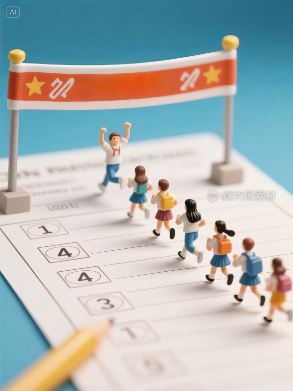 答题试卷卡上，微缩的高考学生冲刺终点