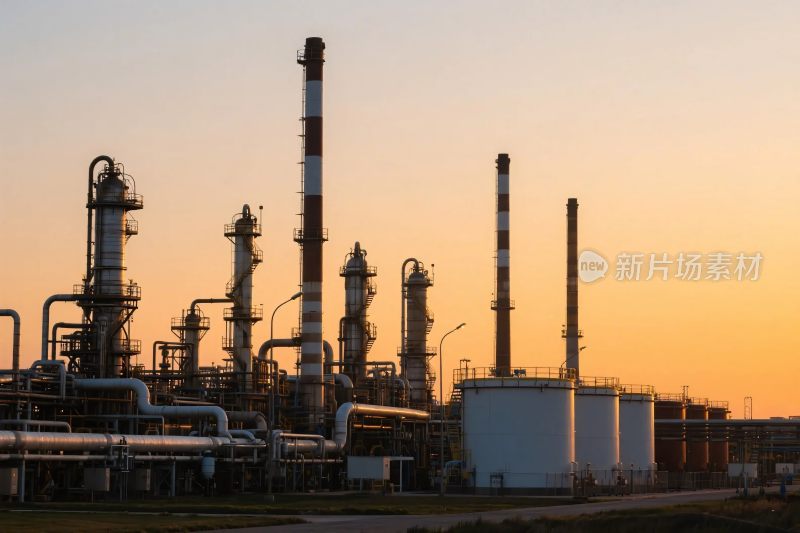 工业设施黄昏场景