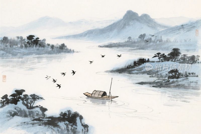 水墨山水风景画