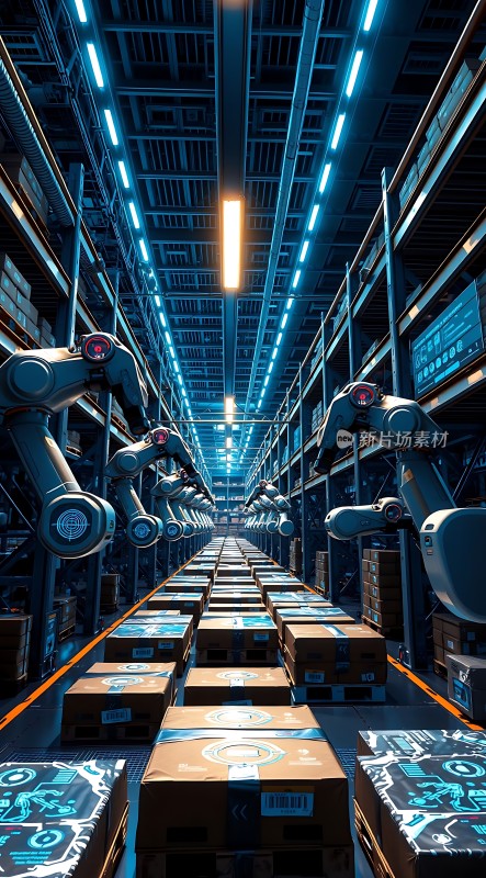 智能仓库机器人搬运货物