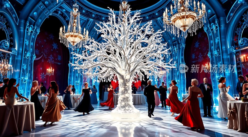 华丽舞会上的璀璨树影