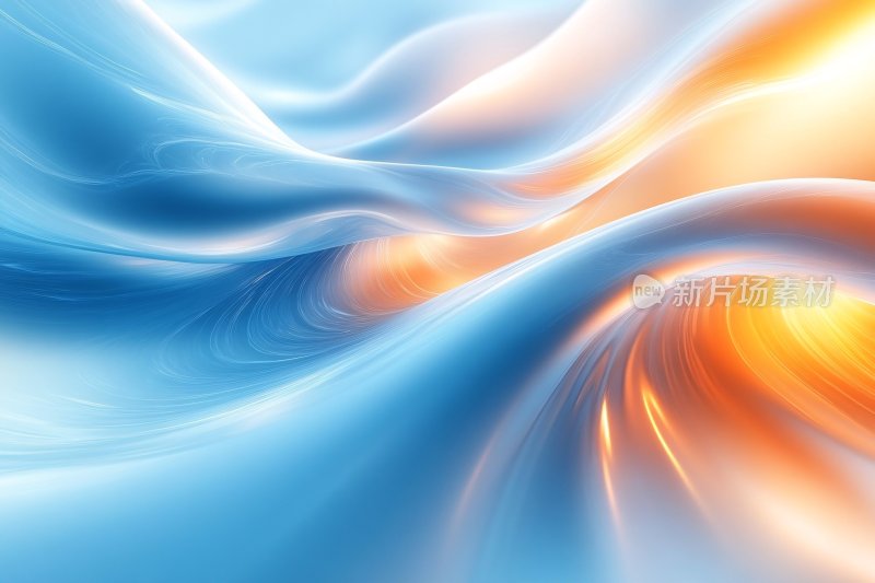 蓝橙渐变流动抽象背景
