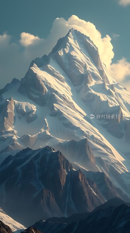 雪峰云海壮丽自然风光