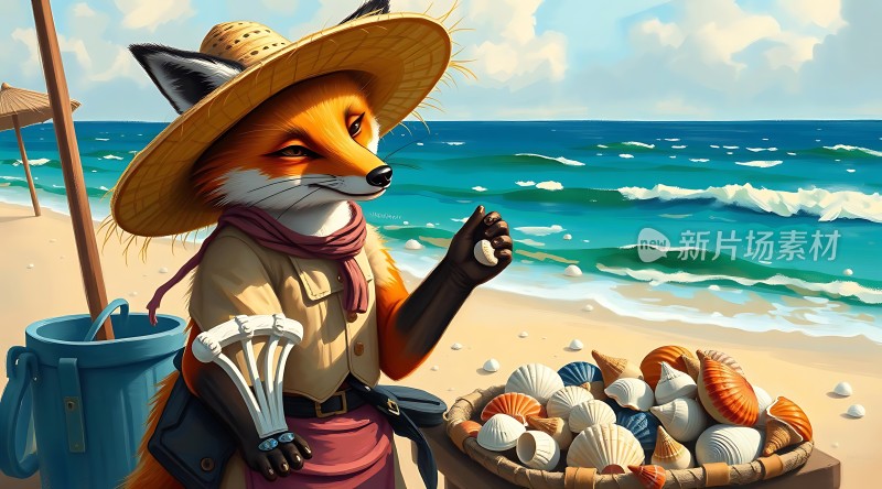 沙滩上的狐狸商人