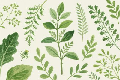 绿叶植物插画集合 绿叶植物插画集合