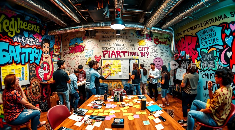 创意碰撞头脑风暴会议现场