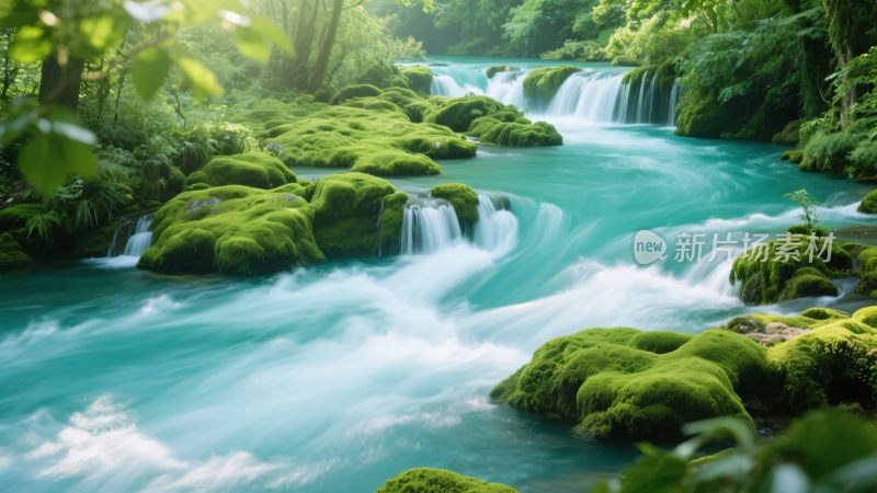 山间溪流与绿意美景